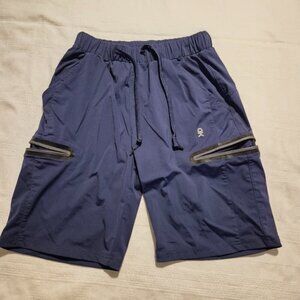 Little Donkey Andy women's size Small navy shorts 4 pockets, 2 zip EUC